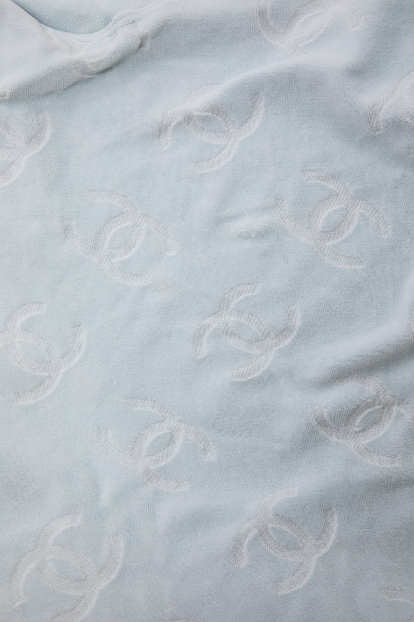 Chanel 1996 Baby Blue Velour Dress