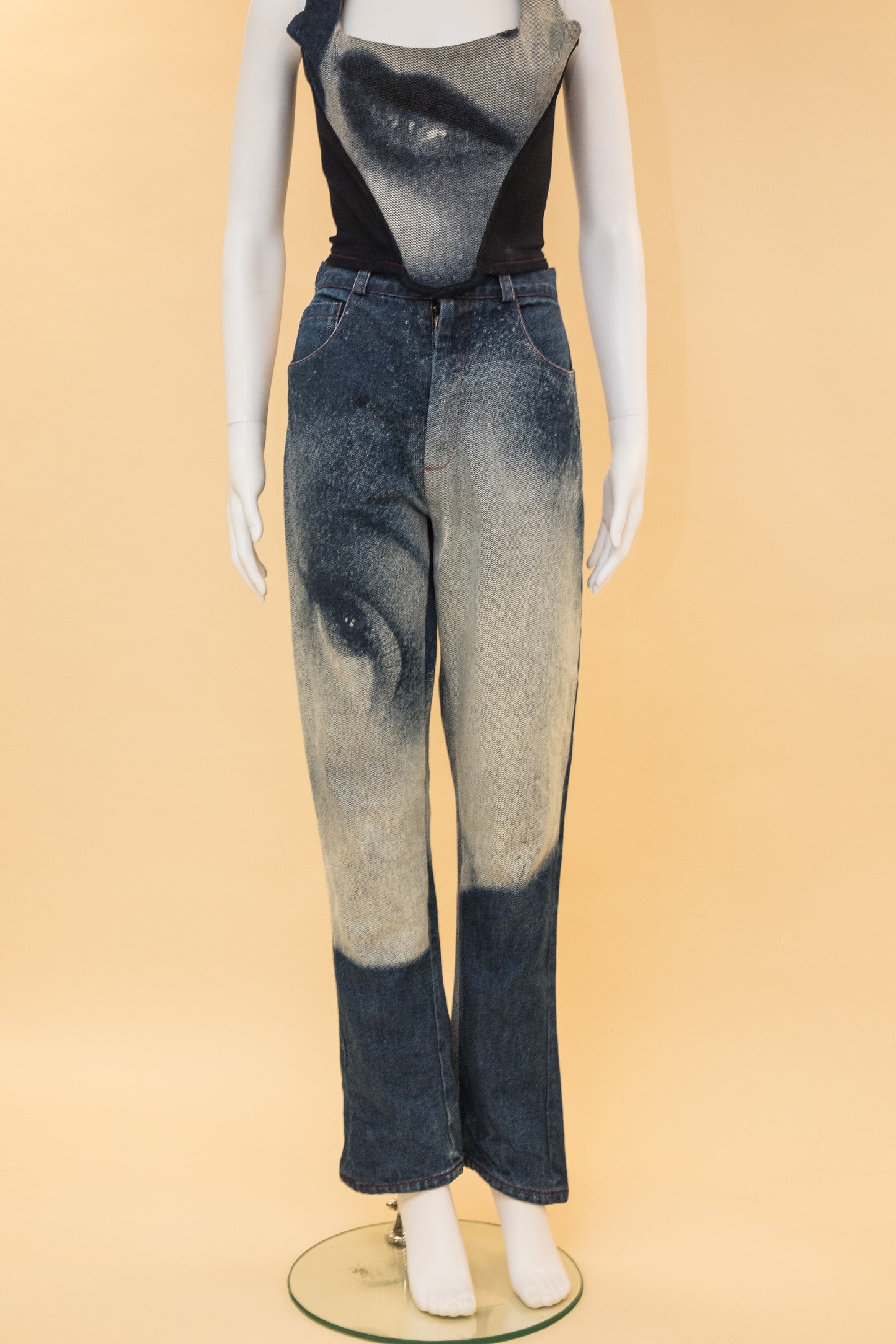 Vivienne Westwood 1992 'Always on Camera' Merlene Denim Jacket, Corset, Jeans set