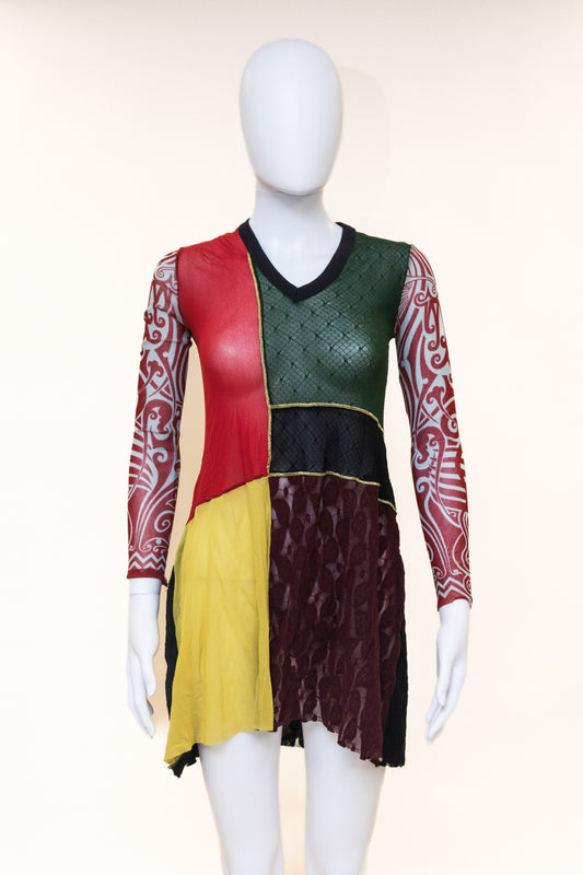 Jean Paul Gaultier 1994 Tattoo Mesh Panel Tunic