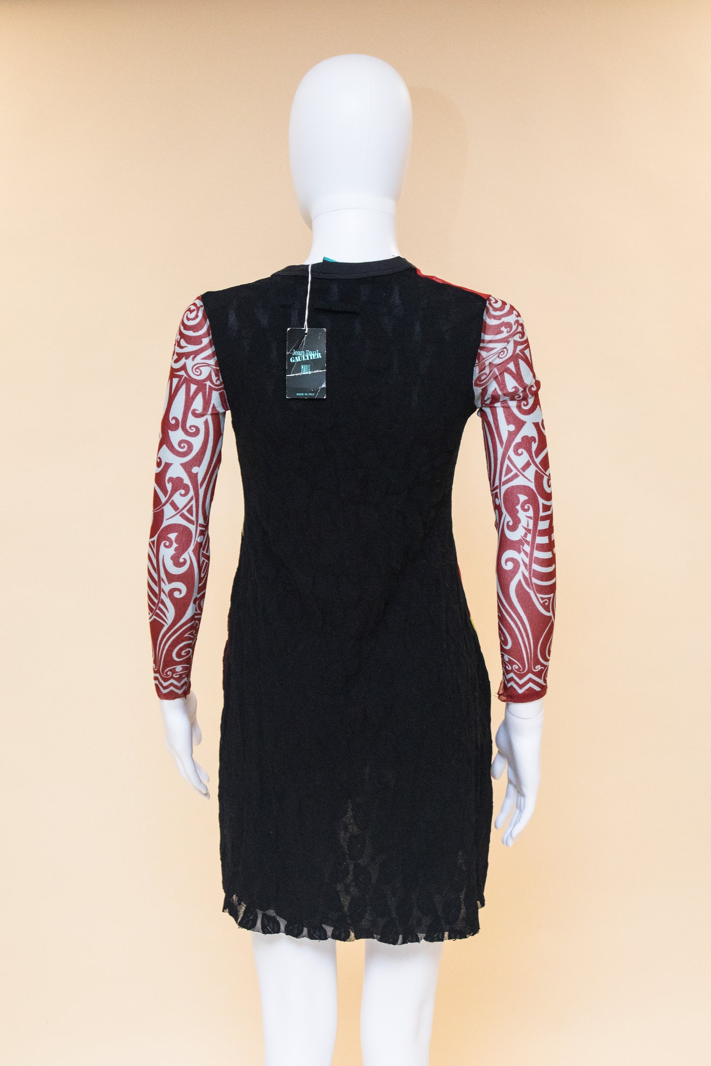 Jean Paul Gaultier 1994 Tattoo Mesh Panel Tunic