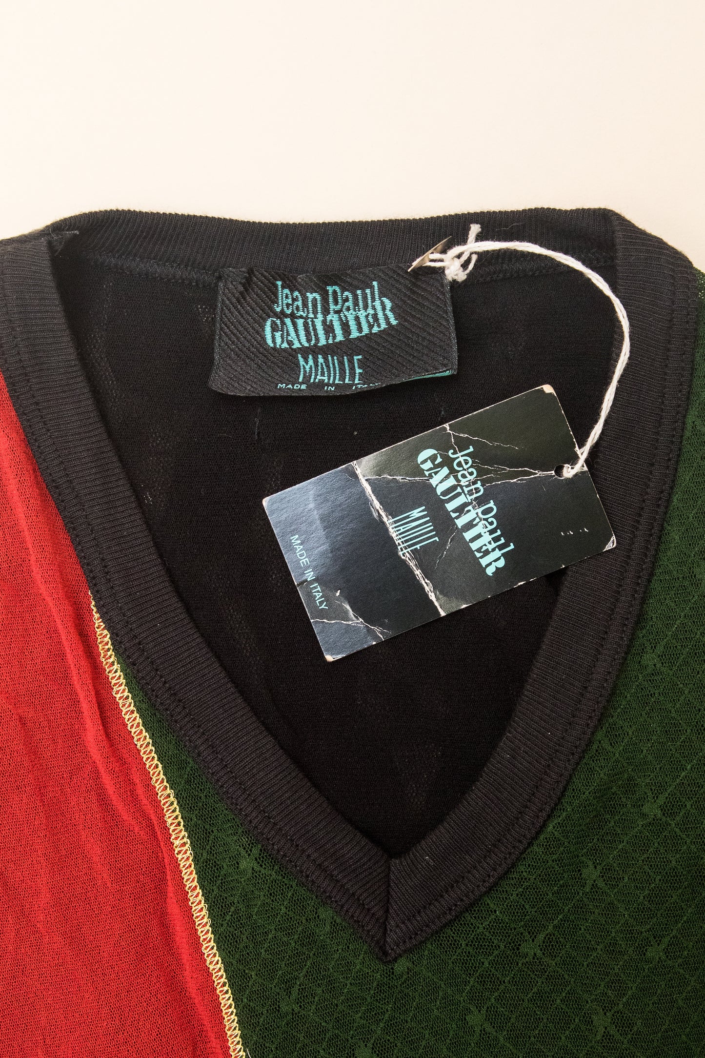 Jean Paul Gaultier 1994 Tattoo Mesh Panel Tunic