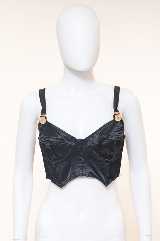 Jean Paul Gaultier Black Satin Dollar Bustier