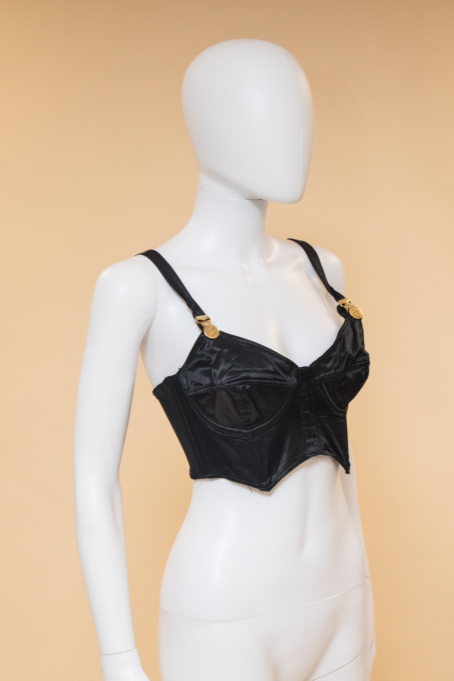 Jean Paul Gaultier Black Satin Dollar Bustier
