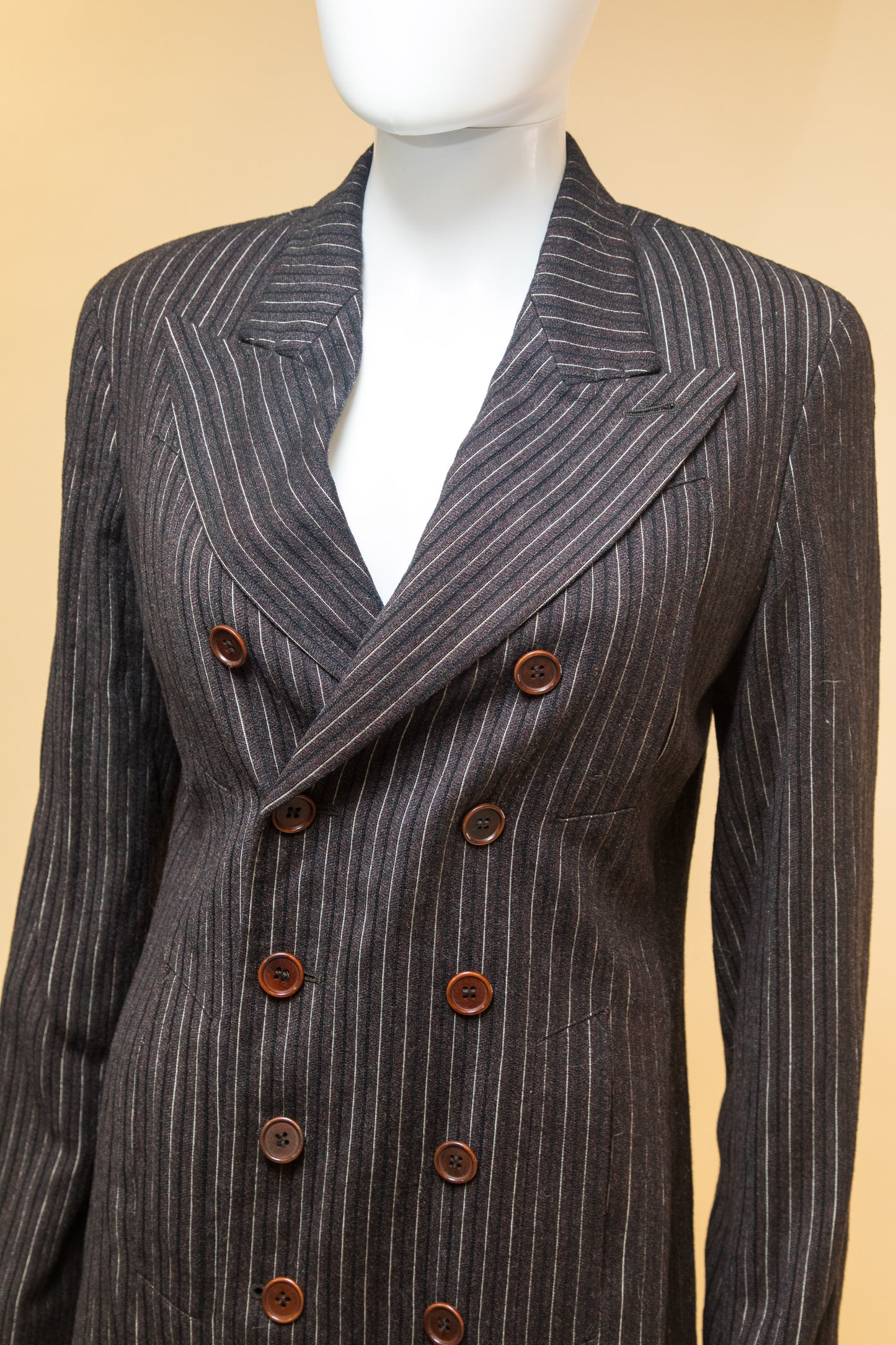 Jean Paul Gaultier Femme Wool Pinstripe Suit