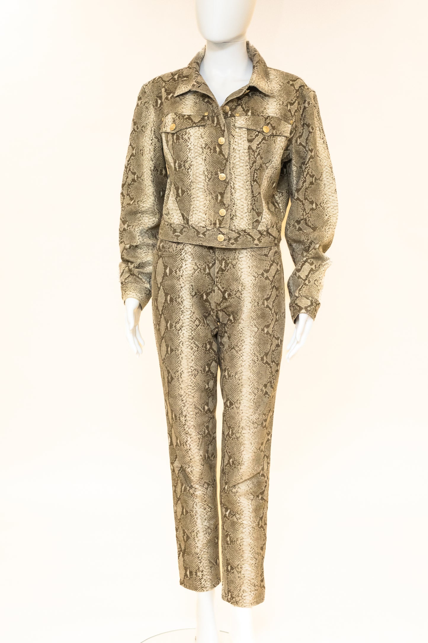 Versace Jeans Signature Python Print Jacket and Jeans Set