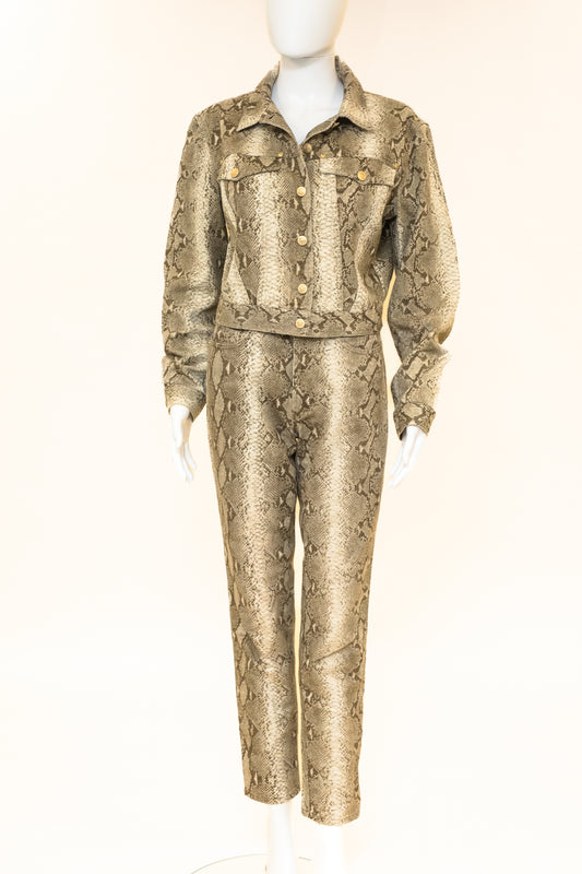 Versace Jeans Signature Python Print Jacket and Jeans Set