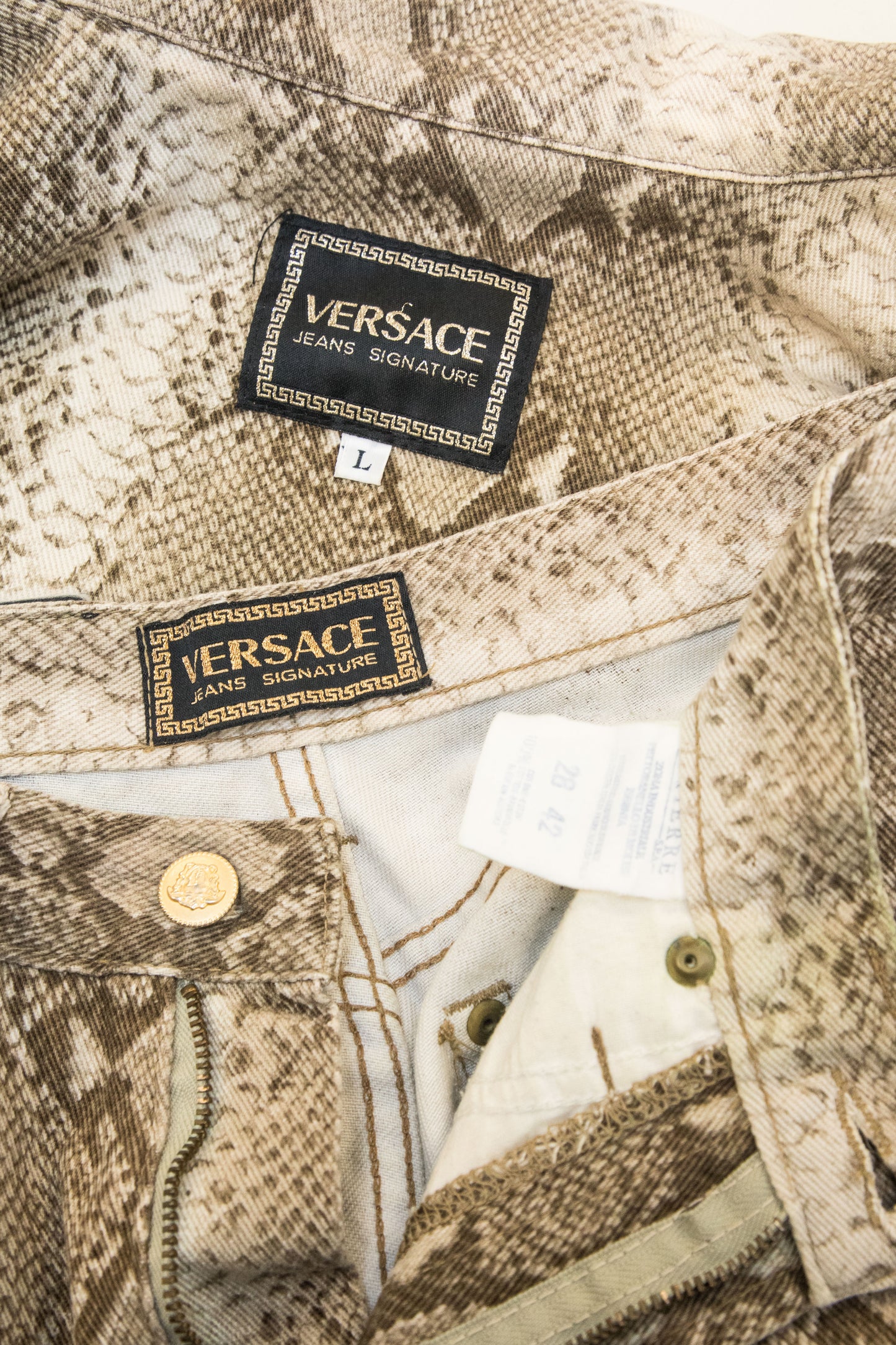 Versace Jeans Signature Python Print Jacket and Jeans Set
