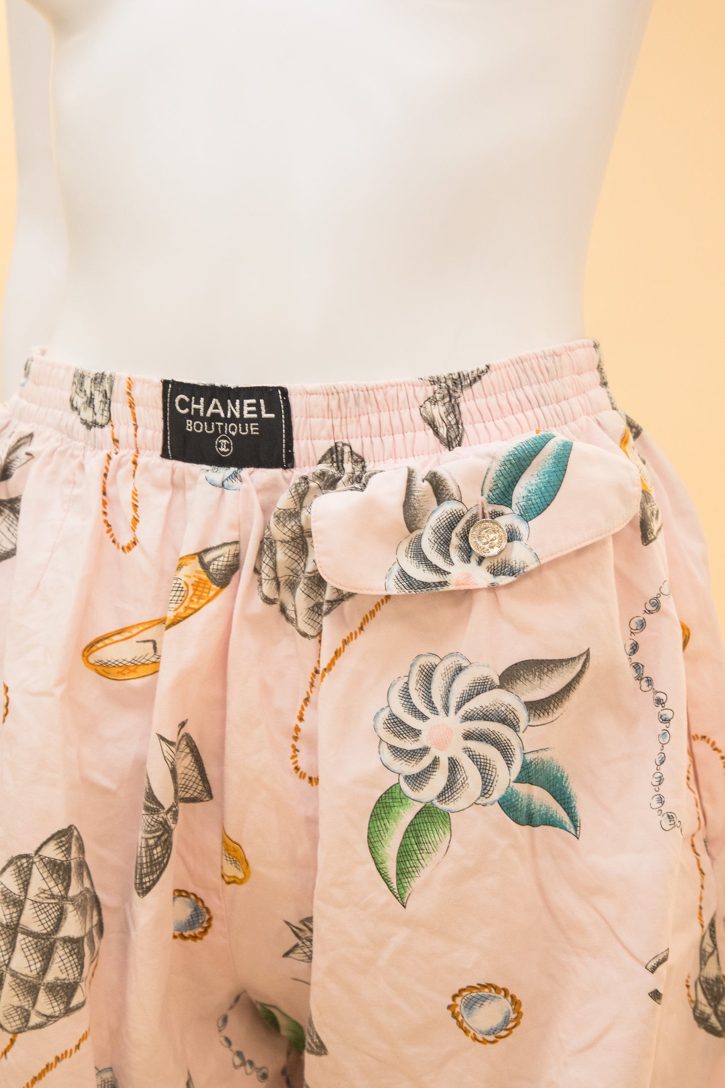 Chanel 1996 Runway Pink Lounge Shirt and Shorts