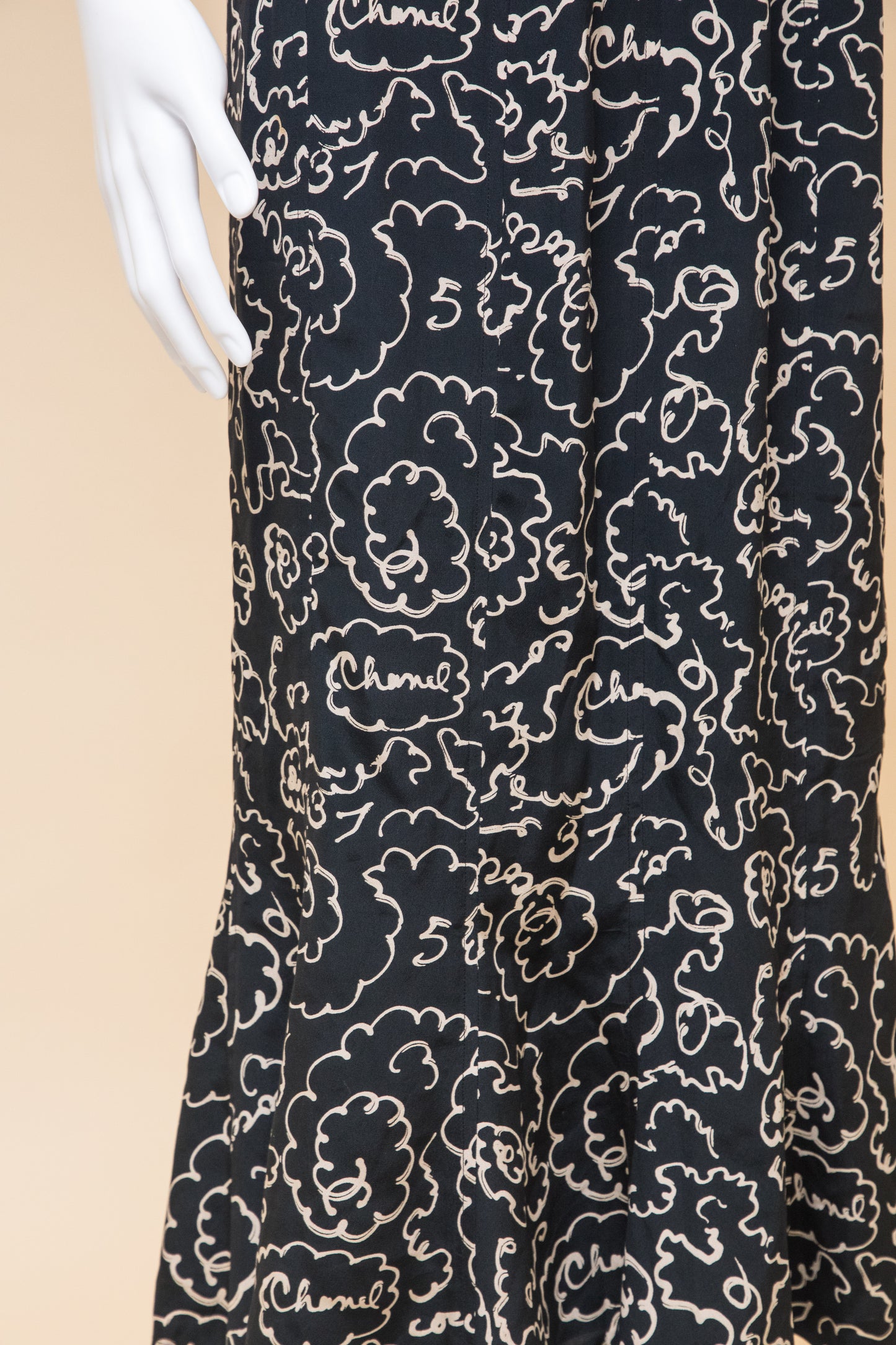 Chanel 1993 Printed Cloud Maxi Skirt